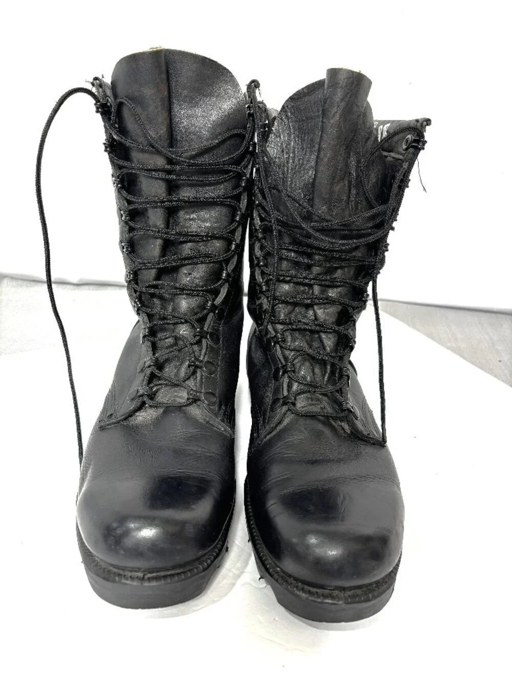 Vtg RO Search 2 - 88 Military Combat  Bk Leather Lace up Boots Sz 10